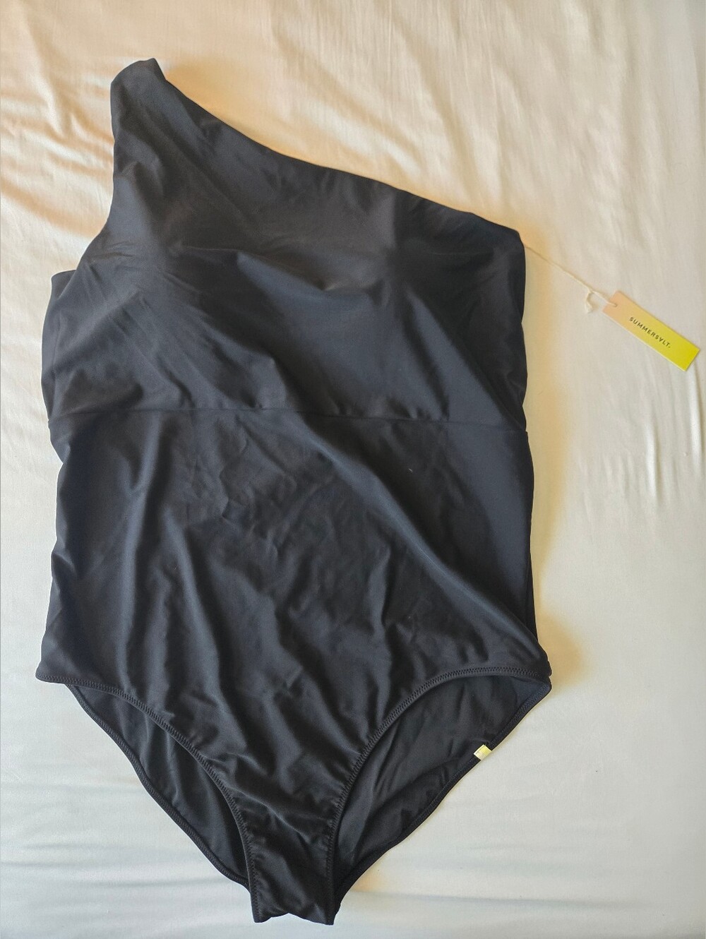 NWT Summersalt Ruched Sidestroke Black One Piece Swimsuit Size 20